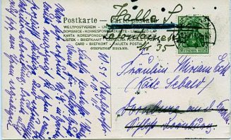 Postkarte von Jarno Jessen an Miriam Eck, 1911, Rückseite