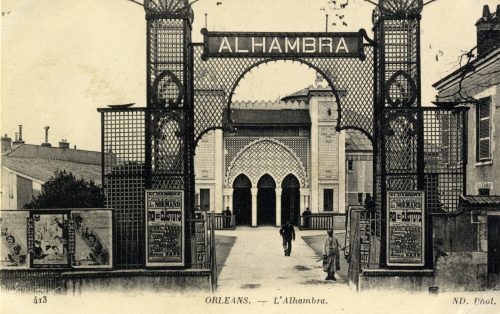 Postkarte mit der Außenansicht des Kinos "L'Alhambra" in Orleans (Frankreich), Verlag Neurdein  ...