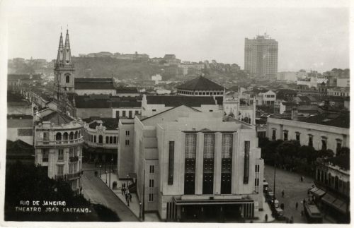 Postkarte mit der Außenansicht des Theaters "Teatro João Caetano" in Rio de Janeiro (Brasilien) ...