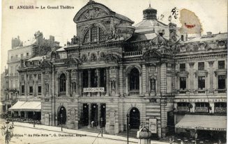 Postkarte mit der Außenansicht des Kinos "Grand Cinema" in Angers (Frankreich), Verlag G. Ducar ...