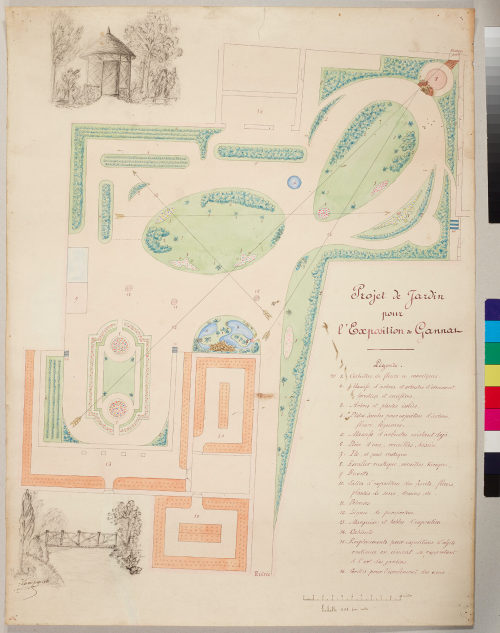 Unbekannt (Absender*in), Projet de Jardin pour l'Exposition de Gannat, um 1900