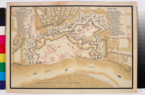 de Buttet (Künstler*in), Plan von Düsseldorf, um 1750