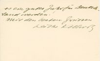 Postkarte von Käthe Kollwitz an Else Dürr, Rückseite