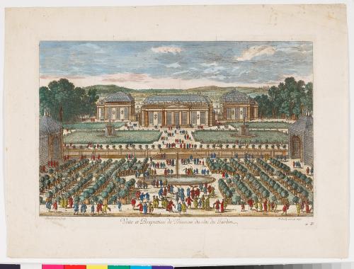 Adam Pérelle (Kupferstecher*in), Veue et Perspective de Trianon du côte du Jardin, um 1670