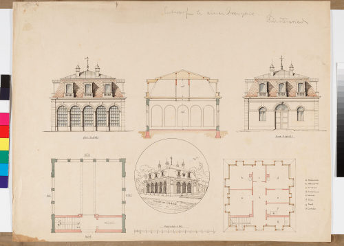 Unbekannt (Zeichner*in), Entwurf zu einer Orangerie Fürstenried