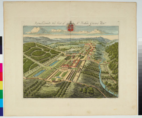 Johannes Kip (Vorlage von), Rendcomb the Seat of Sr. John Guise Bart., um 1712