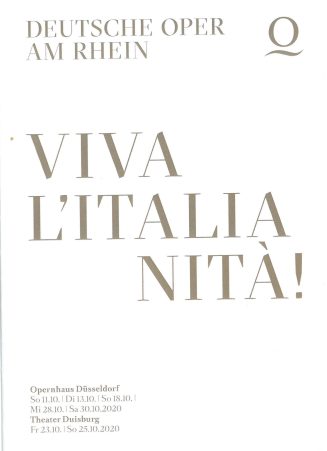 Programmheft (Umschlag) zu "Viva l'italianita!", Konzert am 11. Oktober 2020 im Opernhaus Düsse ...