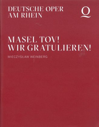 Programmheft (Umschlag) zu "Masel tov! Wir gratulieren!" von Mieczyslaw Weinberg. Premiere am 2 ...