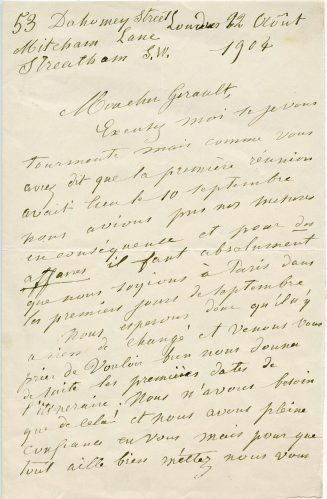 Brief von Louise Michel an Herrn Girault, 1.Seite