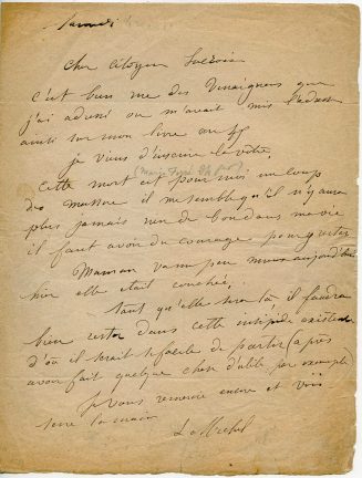 Brief von Louise Michel an Monsieur Lacroix, 1. Seite