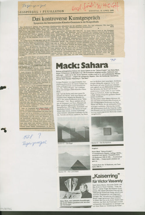 Unbekannt (Autor*in), Internationales Künstler-Gremium / Edition "Sahara-Projekt" der Junior Galerie Goslar, 1978