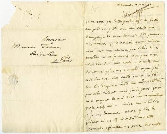 Brief von Anne Louise Germaine Staël-Holstein an Monsieur Talma, 1. Seite