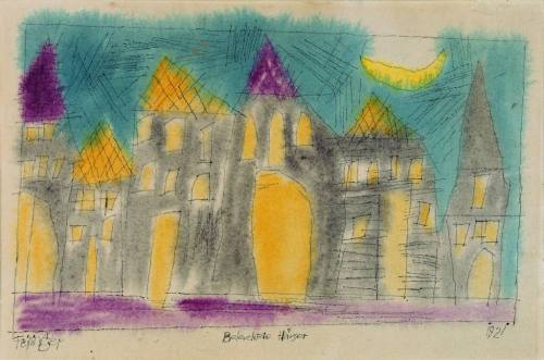 Lyonel Feininger (Künstler*in), Beleuchtete Häuser, 1921