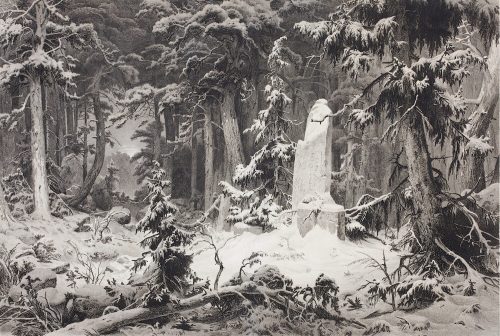 Wilhelm von Abbema (Stecher*in), Verschneiter Wald, 1858