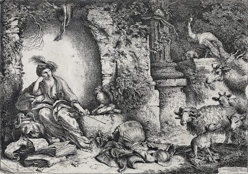 Giovanni Benedetto Castiglione (Künstler*in), Circe verwandelt die Gefährten des Odysseus in Tiere, 1650/1651