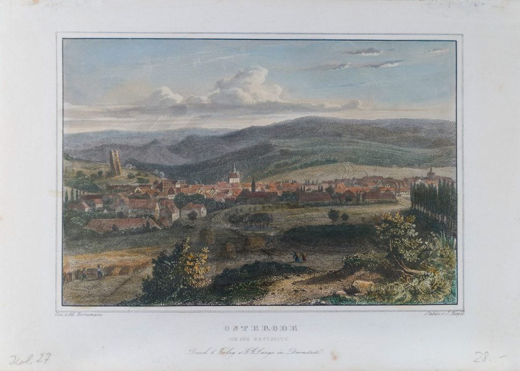 Osterode von der Westseite, um 1850