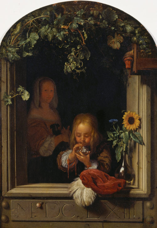 Frans Mieris der Ältere (Künstler*in), Der Seifenbläser, 1663