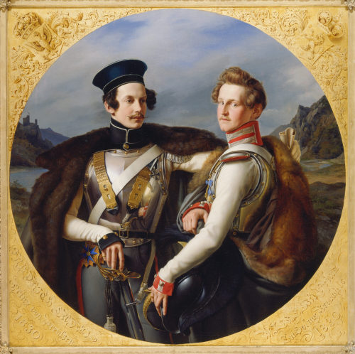 Wilhelm Schadow (Künstler*in), Das Doppelbildnis der Prinzen Friedrich Wilhelm Ludwig von Preußen (1794–1863) und Wilhelm zu Solms-Braunfels (1801–1868) in Kürassieruniform, 1830