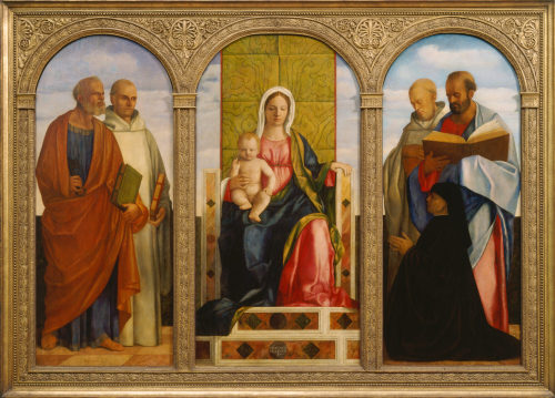 Giovanni Bellini (Künstler*in), Altarbild mit Madonna, Stifter und Heiligen, 1505–1510