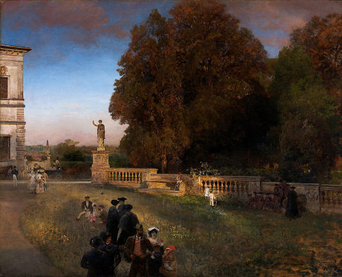 Oswald Achenbach (Künstler*in), Im Park der Villa Borghese, 1886