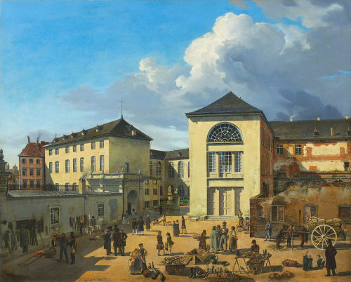 Andreas Achenbach (Künstler*in), Der Akademiehof (Die alte Akademie in Düsseldorf), 1831