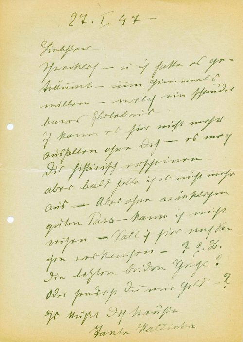 Brief von Katharina von Kardorff an Rudi Lonnes, 1. Seite