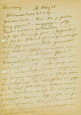 Brief von Katharina von Kardorff an Rudi Lonnes, 1. Seite