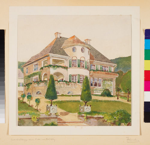 Fritz Männche (Entwurf), Entwurfsskizze einer Villa nach Feldafing., ca. 1910/1920