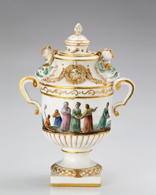 Porzellanmanufaktur Frankenthal (Hersteller*in), Potpourri-Vase mit Trauerszene, 1776