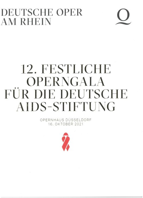 Programhheft (Umschlag) zur 12. Festlichen Operngala für die Deutsche AIDS-Stiftung, Opernhaus  ...