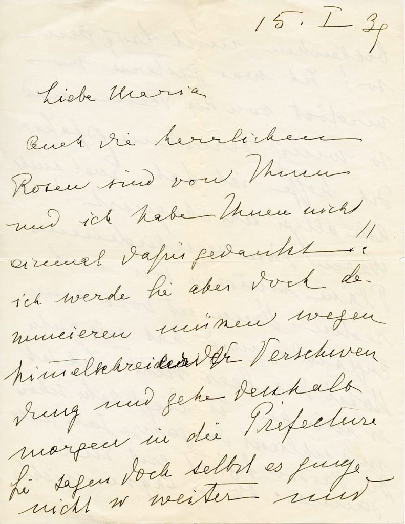 Brief von Annette Kolb an Marie Börner, 1. Seite