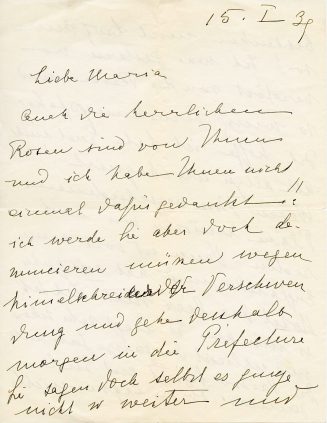 Brief von Annette Kolb an Marie Börner, 1. Seite