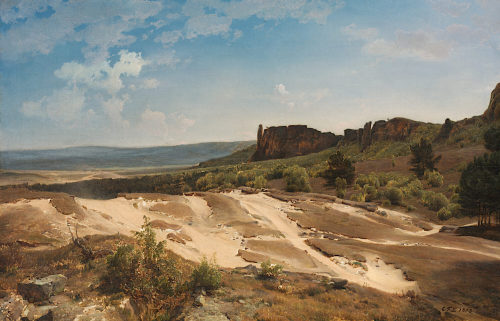 Carl Friedrich Lessing (Künstler*in), Harzlandschaft bei Regenstein, 1853