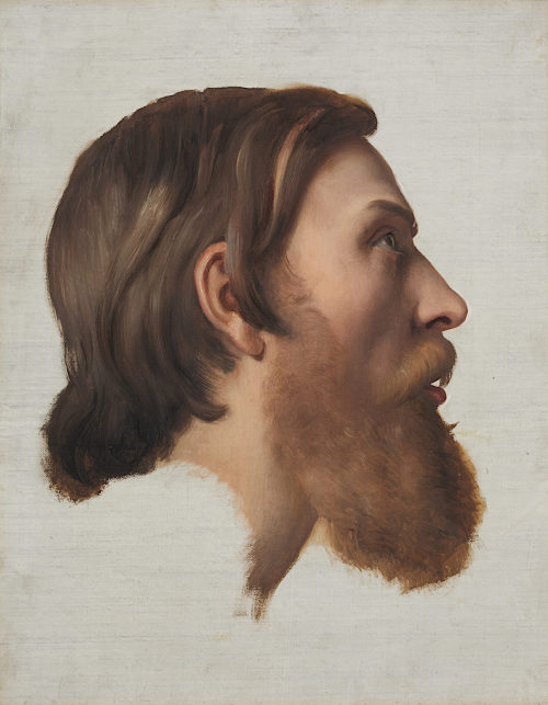 Wilhelm von Schadow (Künstler*in), Studienkopf eines bärtigen Mannes (Der Quell des Lebens), ca. 1848