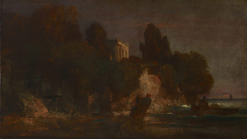 Arnold Böcklin (Künstler*in), Schloss am Meer (Mord im Schlossgarten), 1859