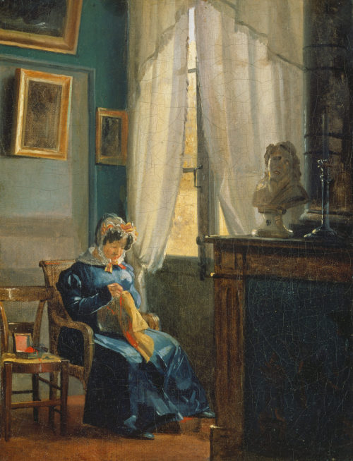 Peter Schwingen (Künstler*in), Frau am Fenster, ca. 1837