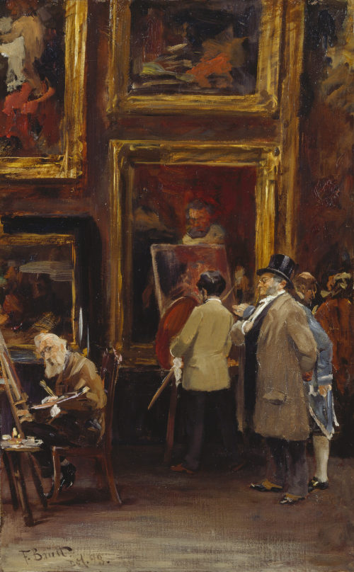 Ferdinand Brütt (Künstler*in), In der Gemäldegalerie (Studie), 1898