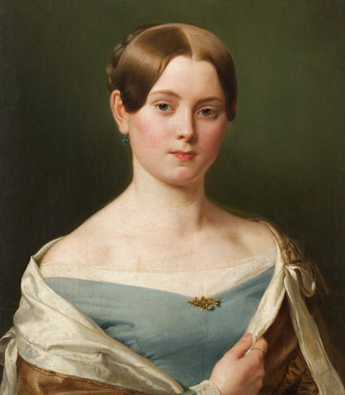 Carl Ferdinand Sohn (Künstler*in), Bildnis Charlotte von Wulf, geb. von Reutern, 1844