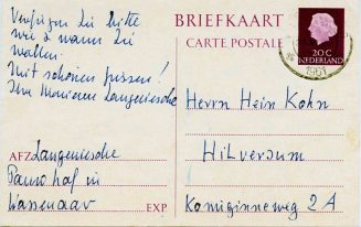 Postkarte von Marianne Langewiesche an Hein Kohn, Vorderseite