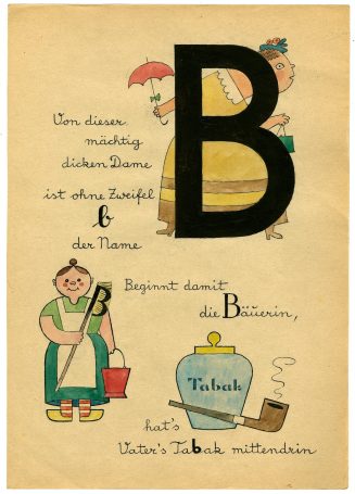 Buchstabe B (aus: Lehrreich und nett von A bis Z. Bilder und Reime von Adolf Uzarski)