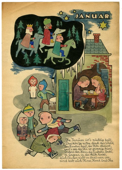 Adolf Uzarski (Künstler*in), Reim über den Januar, nach 1945