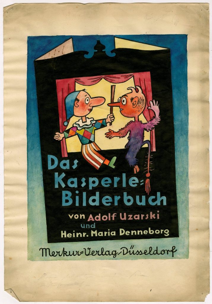 Titelseite: Das Kasperle-Bilderbuch. Prinzessin Tausendschön. Bilder von Adolf Uzarski. Verse von Heinrich Maria Denneborg