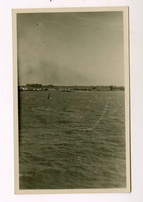 Unbekannt (Fotograf*in), Seebild, Einfahrt in den Guadalquivir, vermutlich um 1930