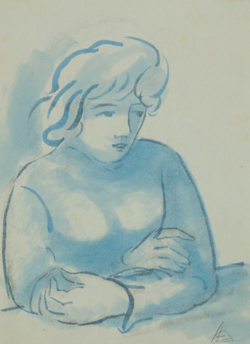 Carl Lauterbach (Künstler*in), Mädchen in Blau, vor 1940