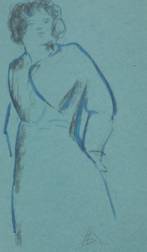 Carl Lauterbach (Künstler*in), Frauenstudie in Blau, vor 1940