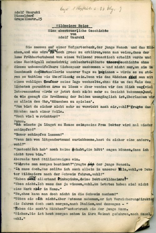 Adolf Uzarski (Autor*in), Wildmeiers Reise. Eine abenteuerliche Geschichte, vermutlich um 1957