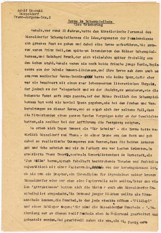 Revue im Schauspielhaus. Eine Erinnerung