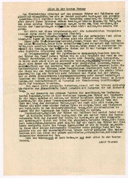 Adolf Uzarski (Autor*in), Alles in der besten Butter, ohne Datum