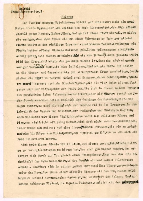 Adolf Uzarski (Autor*in), Palermo, ohne Datum