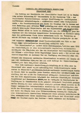 Nochmals die Internationale Ausstellung Düsseldorf 1922